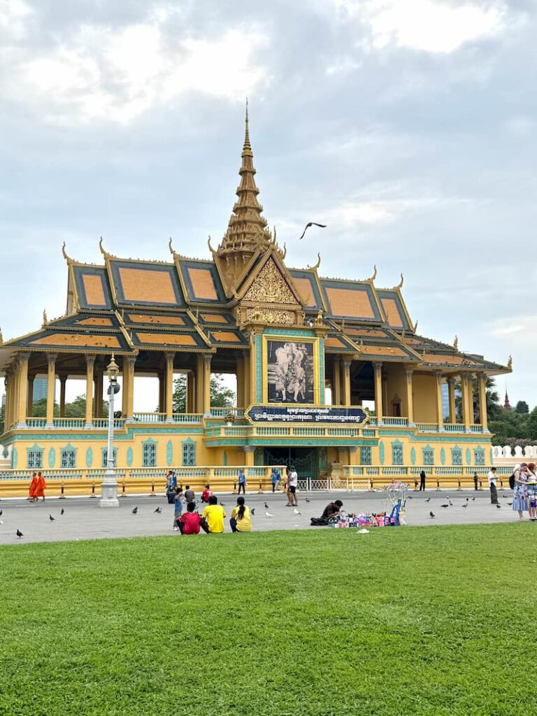 he ornate yellow and blue architecture of the Royal Palace in Phnom Penh, captured during 10 days in Cambodia.